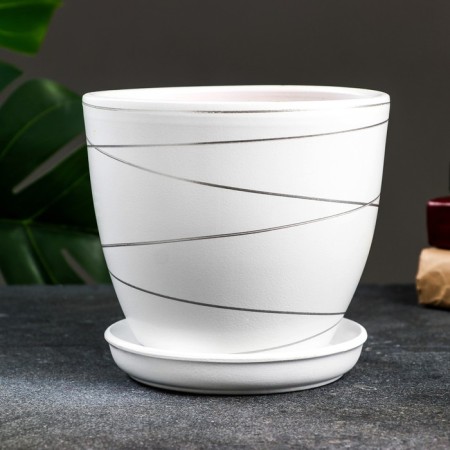 Flower pot "Magnolia" white, 2.4 liters-1