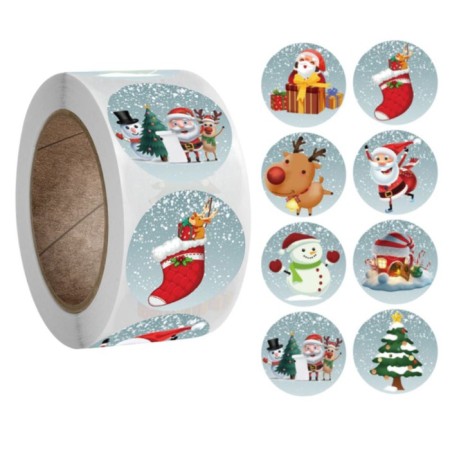 Stick Paper "New Year" d = 2.5 cm 500 pcs in a roll 3x6.5x6.5 cm