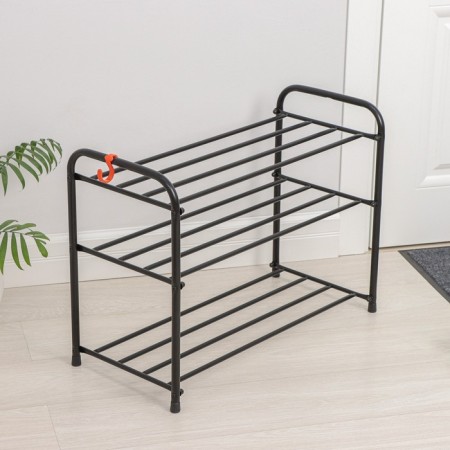 Shoe stand, 3 tiers, 65 × 30 × 48 cm, black color-2