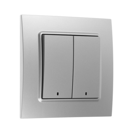 Tot Elegant switch, 10 a, 2 cl., With backlight, hidden, silver-1