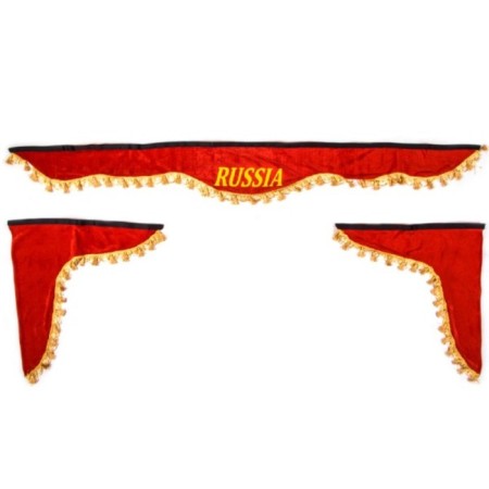 Lambraquen windshield with SkyWay curtains 180cm/60x60 cm, "Russia", red