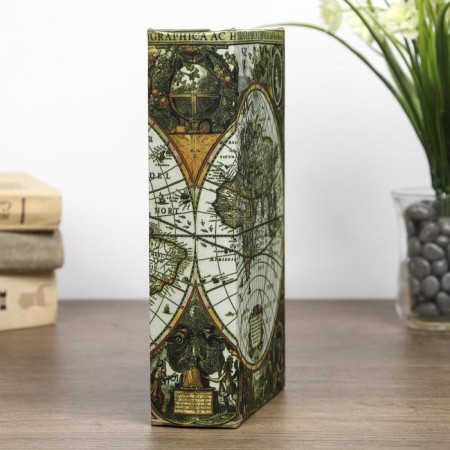Safe-book wood "Map of discoverers" 21x13x5 cm-3