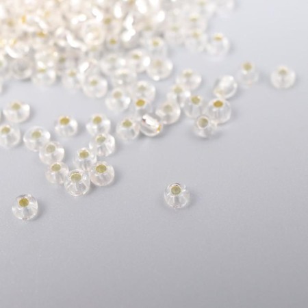 12/0 round beads in the bottle "White" transparent-color 20 g-2