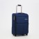 Small 20 suitcase, lightning department, code castle, 4 wheels, 2 outer pockets, blue color