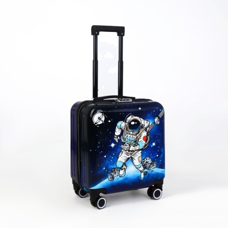 Small suitcase 20 "On a zipper, code lock, 4 wheels, blue color-1