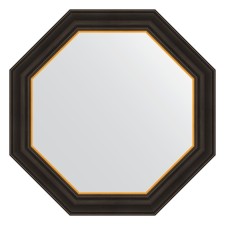 Mirror in a baguette frame, a black tree with gold 71 mm, 64x64 cm