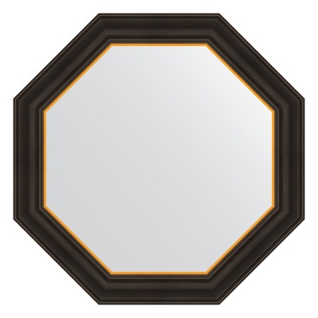 Mirror in a baguette frame, a black tree with gold 71 mm, 64x64 cm