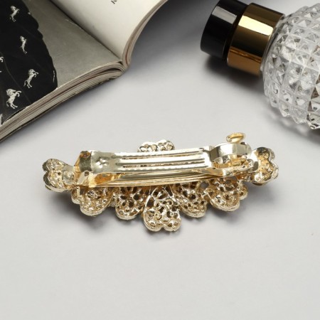Hair hair clip "Tiana" Flower, 9.5 cm, silver-1