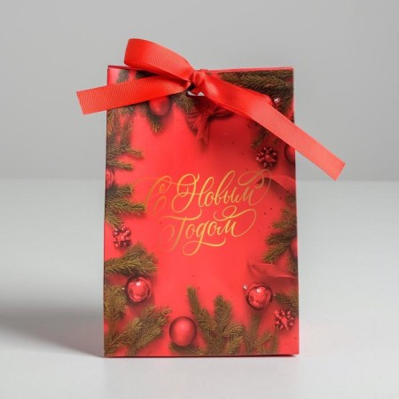 Gift package with a New Year tape, 13 x 19 x 9 cm, New Year-1