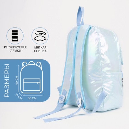 Youth backpack from textiles with lightning, 4 pockets, blue color-1
