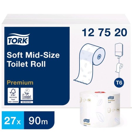 Tork Mid-Size toilet paper in Midi Rolons (T6) Soft, 90 meters