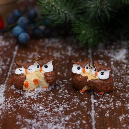 Christmas tree decoration "Love owls" 5x3.5 cm, mix-1