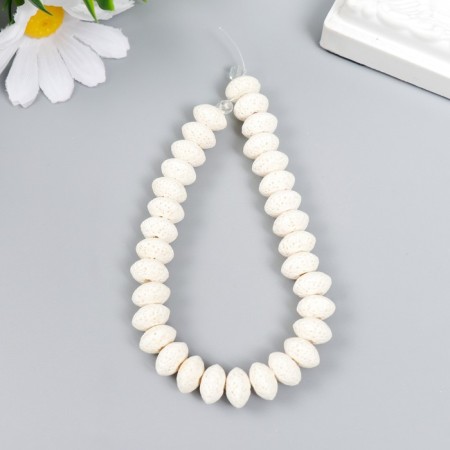 Beads for aromatherapy with the hole "Disc. White" 0.6x1x1 cm set 33 pcs +-3