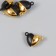 Falling Magnetic Metal "heart" black and gold 2 pcs 1.2x1.2 cm