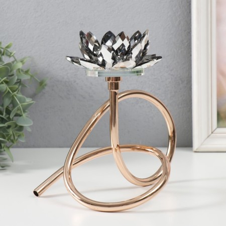 Climber Metal, acrylic on 1 candle "Black lotus. Curl" d = 4 cm gold 19x19 cm-2