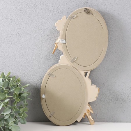 Photo frame Polystone in 2 photos 10x15 cm "Birds and flower branch" White 20.5x24 cm-2