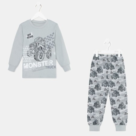 Pajamas for a boy, gray color, height 122 cm-6