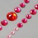 Stick plastic rhinestones for hair "circles" raspberry 25x13 cm