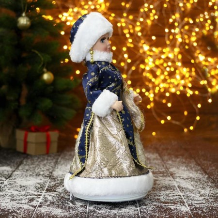 Snow Maiden "in Christmas blue fur coat" 17x35 cm-3