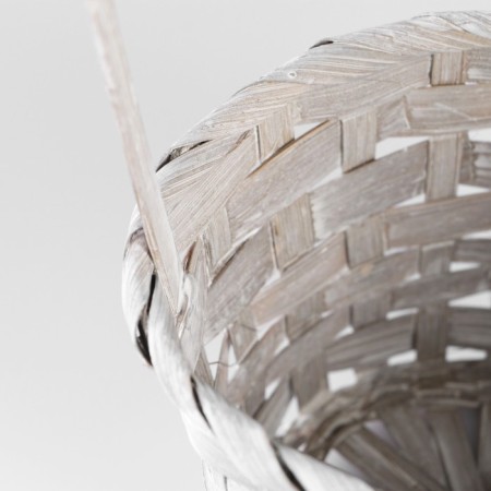 Wicker basket, bamboo, d13xh9.5/28 cm, gray-2