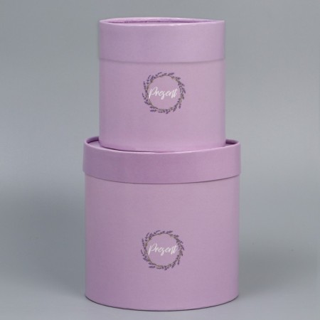 Set of hats 2 in 1, gift packaging, Lavender, 13 x 13, 16 x 16 cm-2