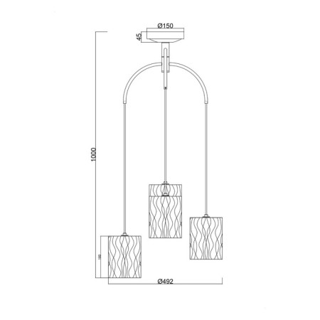 Suspension lamp Maytoni Mod042PL-04BS, E14, 4x40 W, 490x490x1000 mm, brass-2