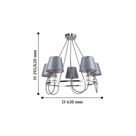 Martina chandelier, 5x40W E14, chromium color-2