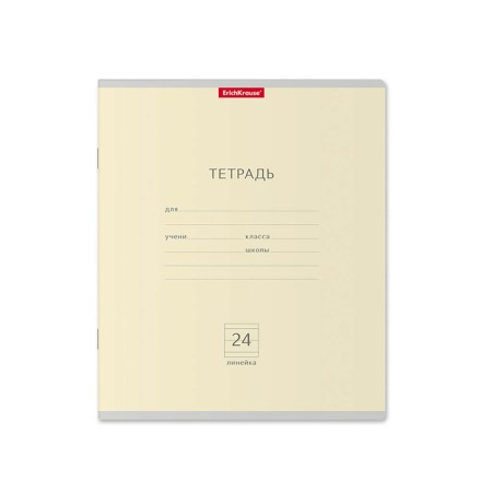 Notebook 24 sheets in the Erichkrause line "Classic Pastel", cover coated cardboard, block offset 100% whiteness, mix-3