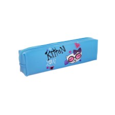 School pencil case on lightning cat blue