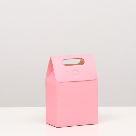 Box package with a handle, pink, 15 x 10 x 6 cm