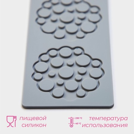 AISING rug of Dolyan "Bubbles", silicone, 28 × 6 × 0.3 cm, color gray color-1