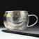 Glass mug with double walls "Geometry", 270 ml