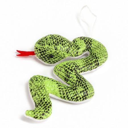 Soft toy "snake" on a suspension, 16 cm, green color-1