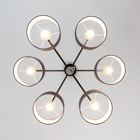 Suspended chandelier Citilux "Form" CL428261, 6x60W, E27, brown color-4