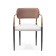 Velvet lunch chair, metal frame, polyester fabric, color Coffee & White