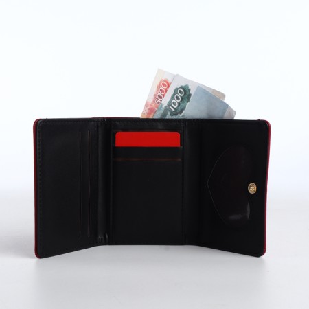 Wurse children's wallet on the button, red color-4