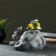 Garden figure "Cat lying with birds" 17x27x17cm