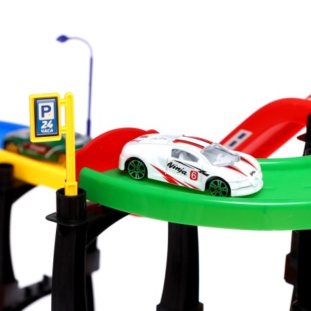 Megaparking garage, 3 metal machines, accessories-6