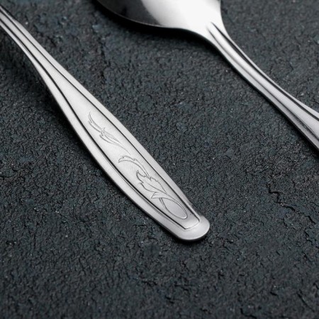 A teaspoon “Silhouette”, h = 14 cm, thickness of 1 mm, simplified processing, silver color-1