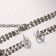 Set 2 objects: earrings, pendant "jacqueline" duet, oval, white color in silver, 45 cm