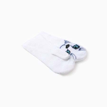 Double female mittens, white color, river 18-1