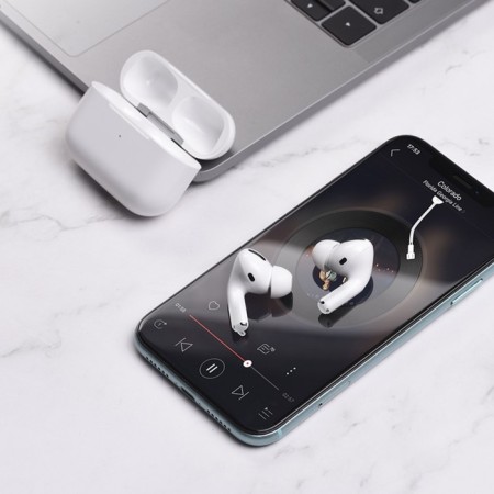 Hoco EW05, TWS headphones, wireless, vacuum, noise reduction, BT 5.1, 30/400 mAh, white-6