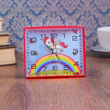 Clock - desktop an alarm clock, discrete move, 12.5 x 10.5 cm, aa-6