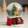 Souvenir Polystone Water Ball "Deer at the elegant Christmas tree" 7x8x9 cm