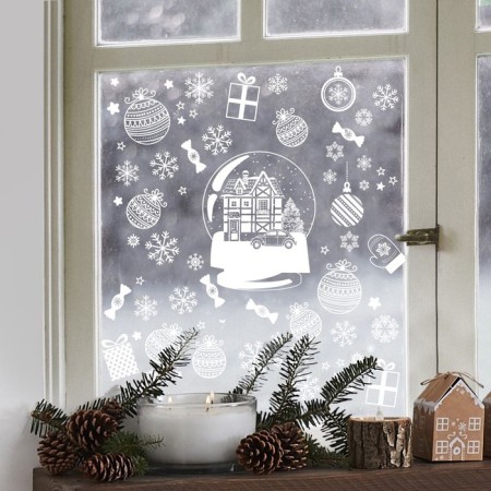 Vinyl stickers on the windows "Snow Ball", reusable, 70 x 25 cm, New Year-1