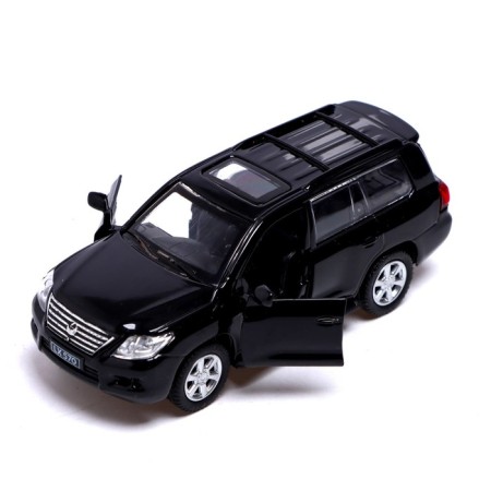 Metal machine Lexus LX570, 1:43, inertia, doors open, black color-2
