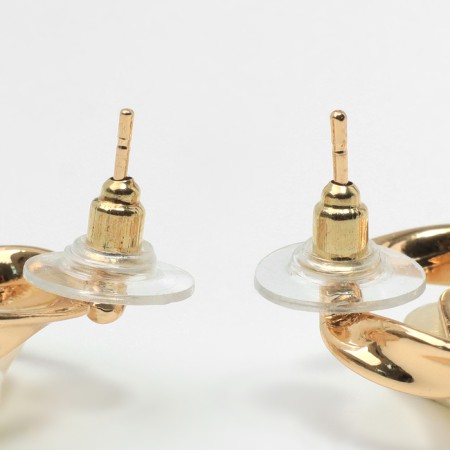 Earrings with pearls "abstraction" wave, color gold-2