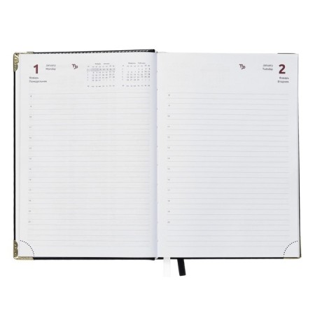 Gift Davente.bellagio Set Dated Dated 2024, A5, 176 sheets, hard cover, Block 70 g/m2, black + ballpoint pen-9