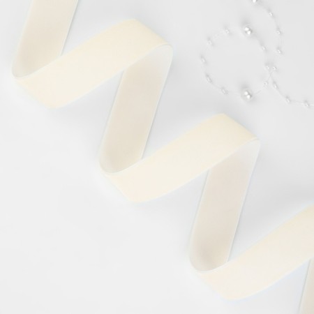 Velvet ribbon, 25 mm, 18 ± 1 m, dairy color No. 08-1