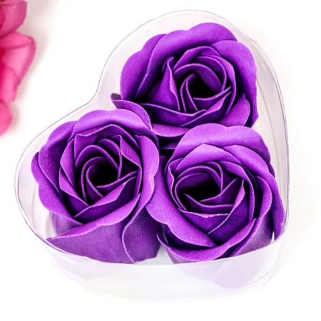 Soap roses, purple, set 3 pcs-2